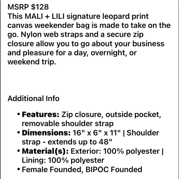 NEW Mali & Lili Weekender Bag - Picture 3 of 6